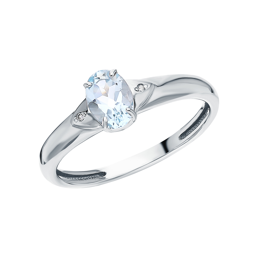 Фото «Серебряное кольцо с топазами и бриллиантами»