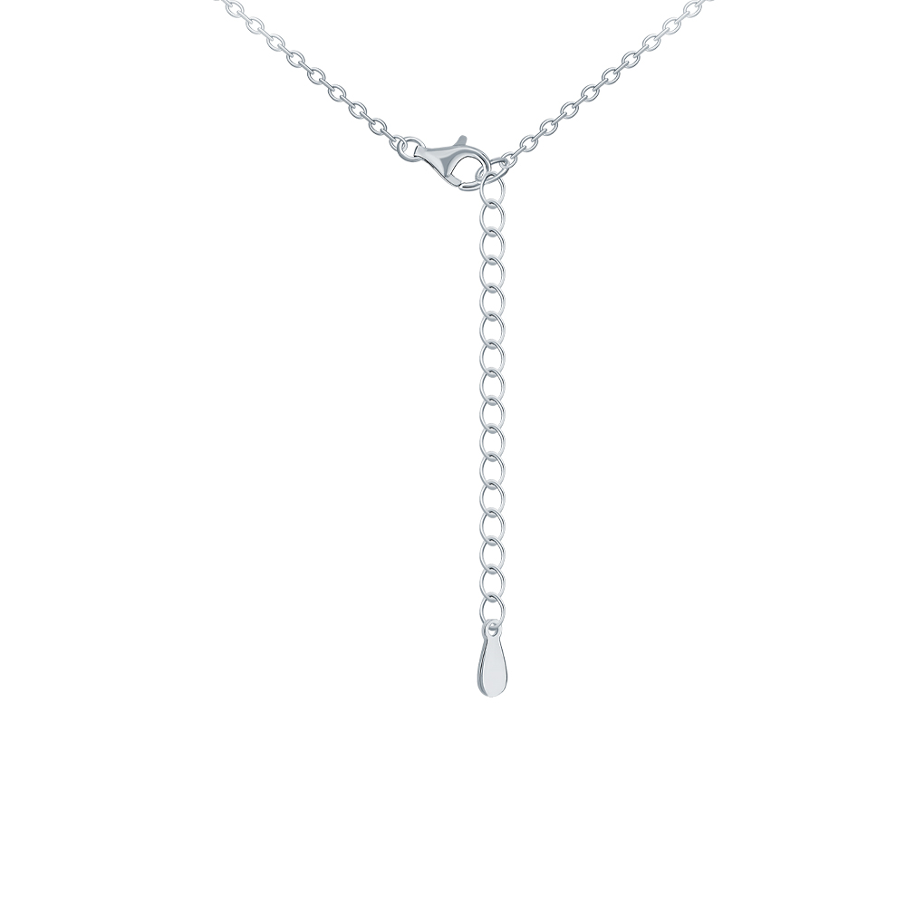Серебряное шейное украшение с фианитами SUNLIGHT S56187-H9W-01: белое ...