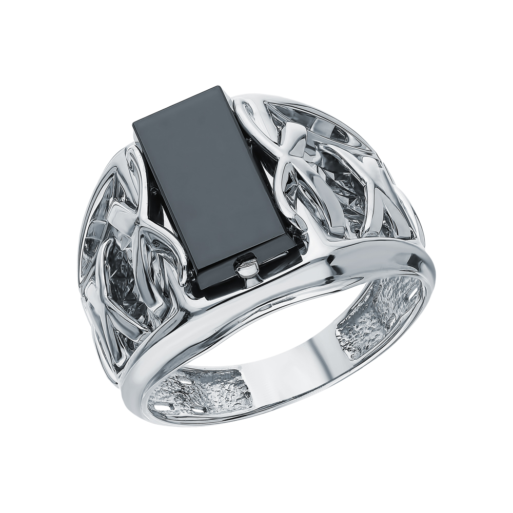Серебряное кольцо с ониксом в Екатеринбурге