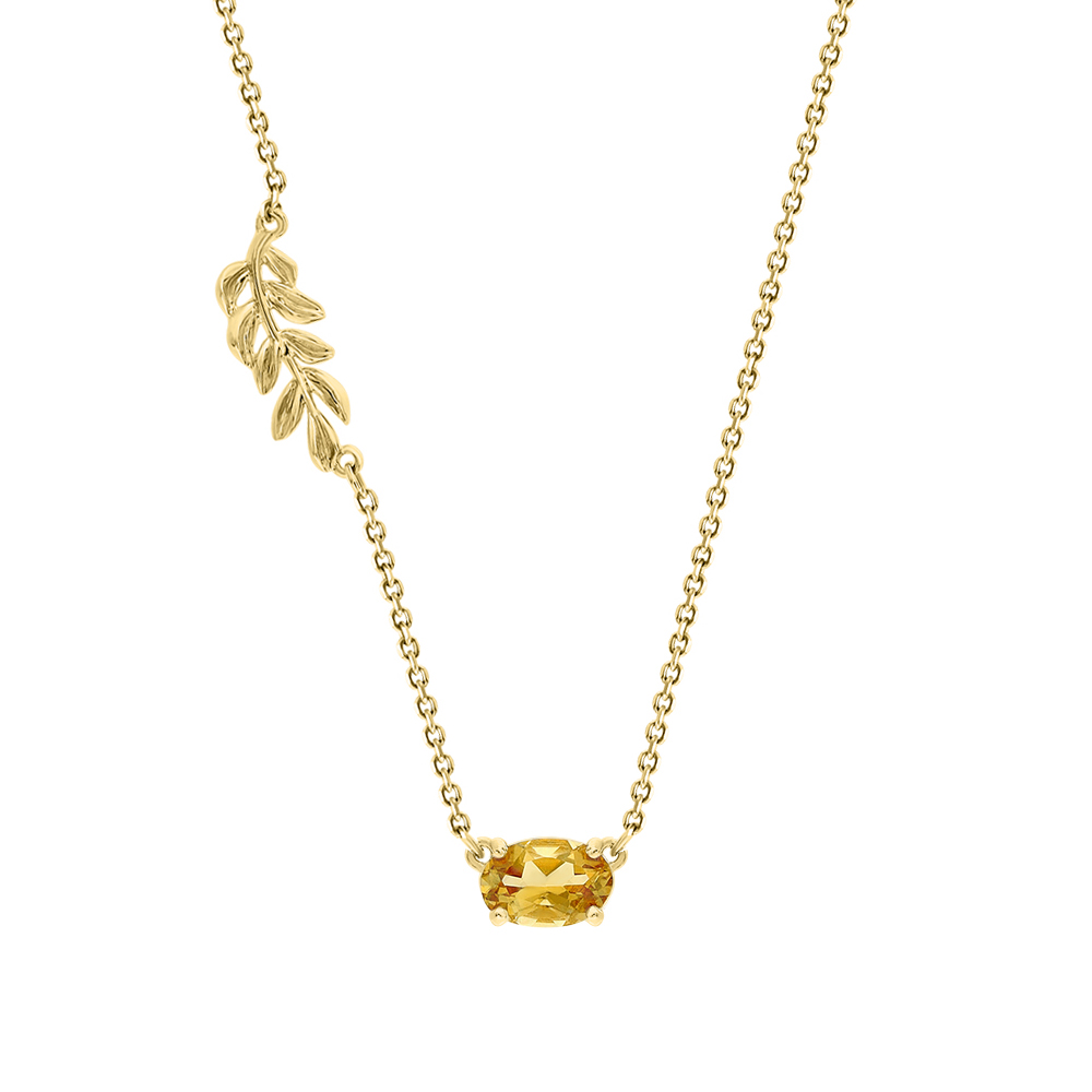 Золотое шейное украшение с цитринами в Краснодаре