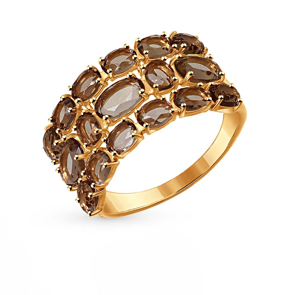 Фото «Золотое кольцо с топазами SOKOLOV 714296»