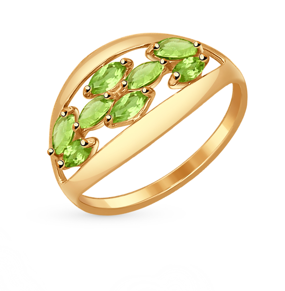 Фото «Золотое кольцо с хризолитом SOKOLOV 714545»