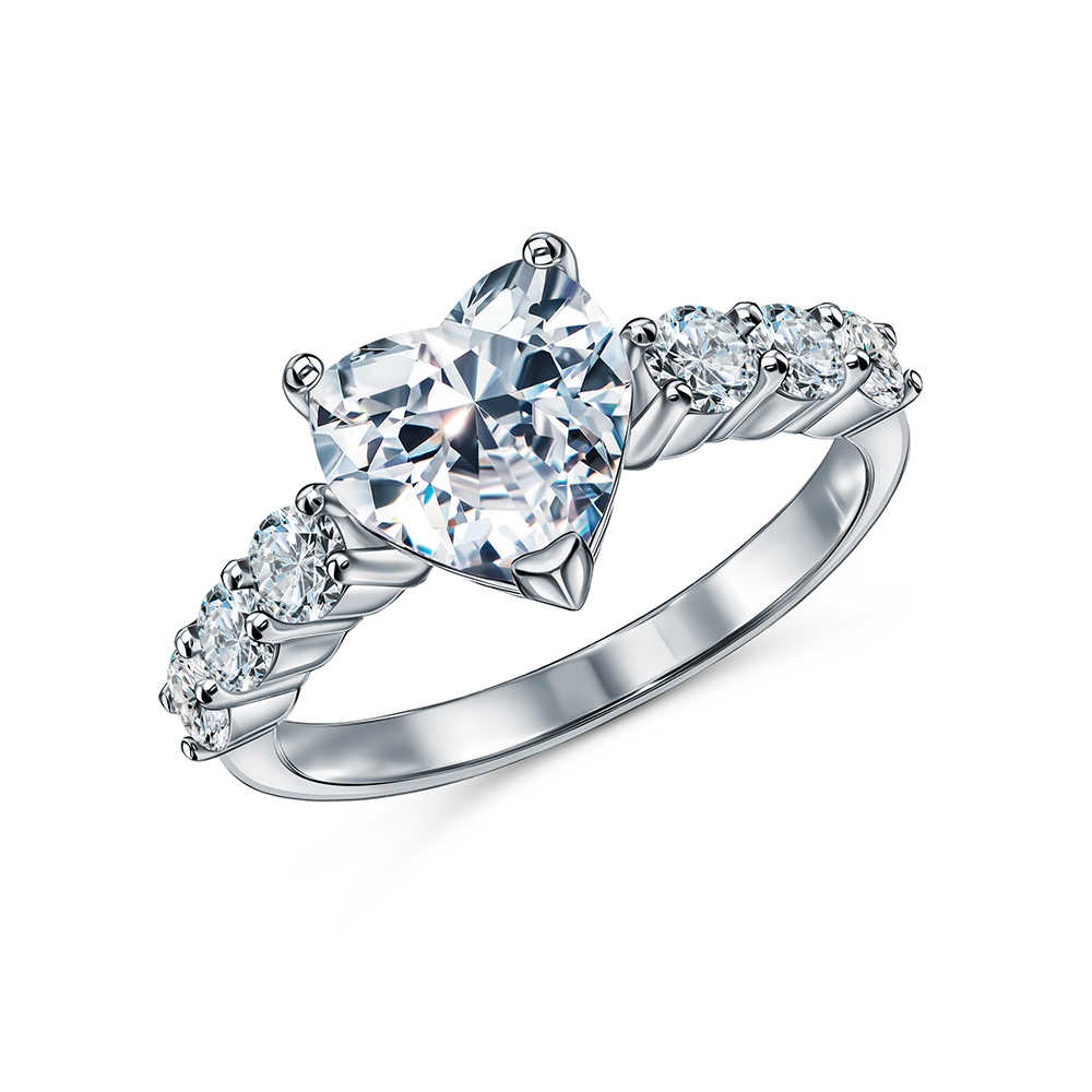 Серебряное кольцо с фианитами в Ростовe-на-Дону