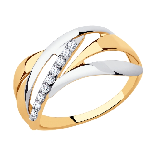 Золотое кольцо с фианитами SOKOLOV 018503 в Екатеринбурге