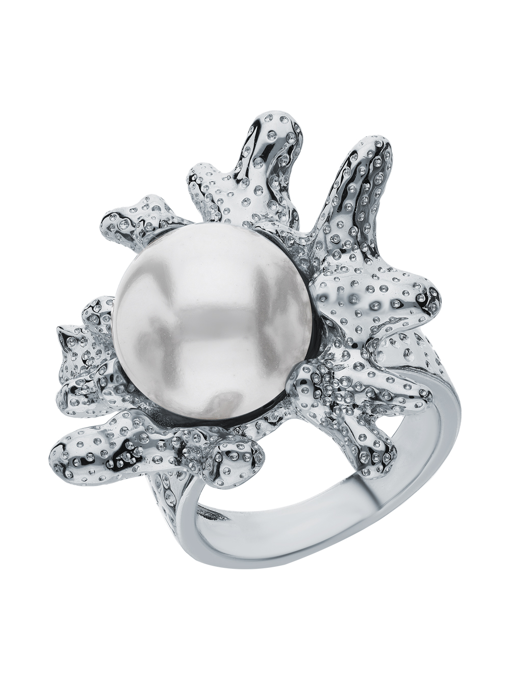 Фото «Серебряное кольцо с имитацией жемчуга»