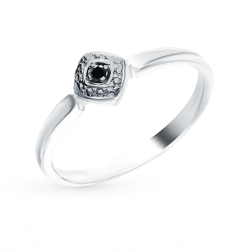 Золотое кольцо с черными бриллиантами в Самаре