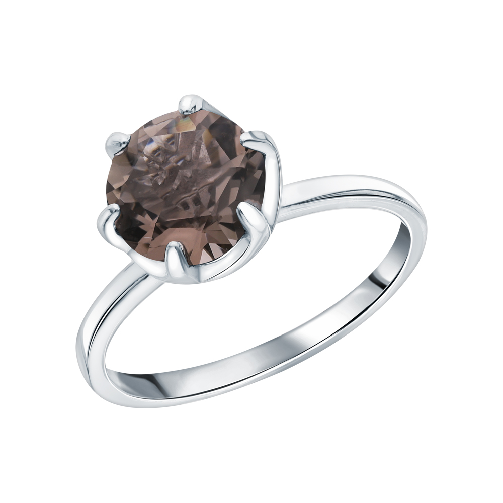 Серебряное кольцо с кварцами дымчатыми в Екатеринбурге