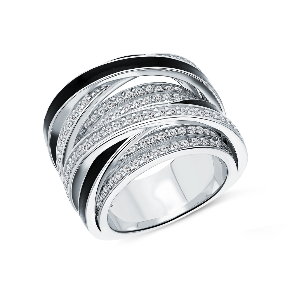 Серебряное кольцо с эмалью и фианитами в Нижнем Новгороде
