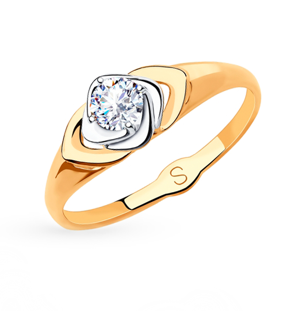 Золотое кольцо с фианитами SOKOLOV 018219 в Санкт-Петербурге