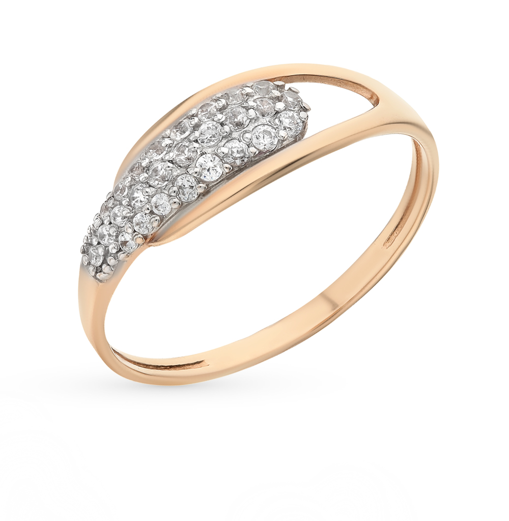 Золотое кольцо с фианитами