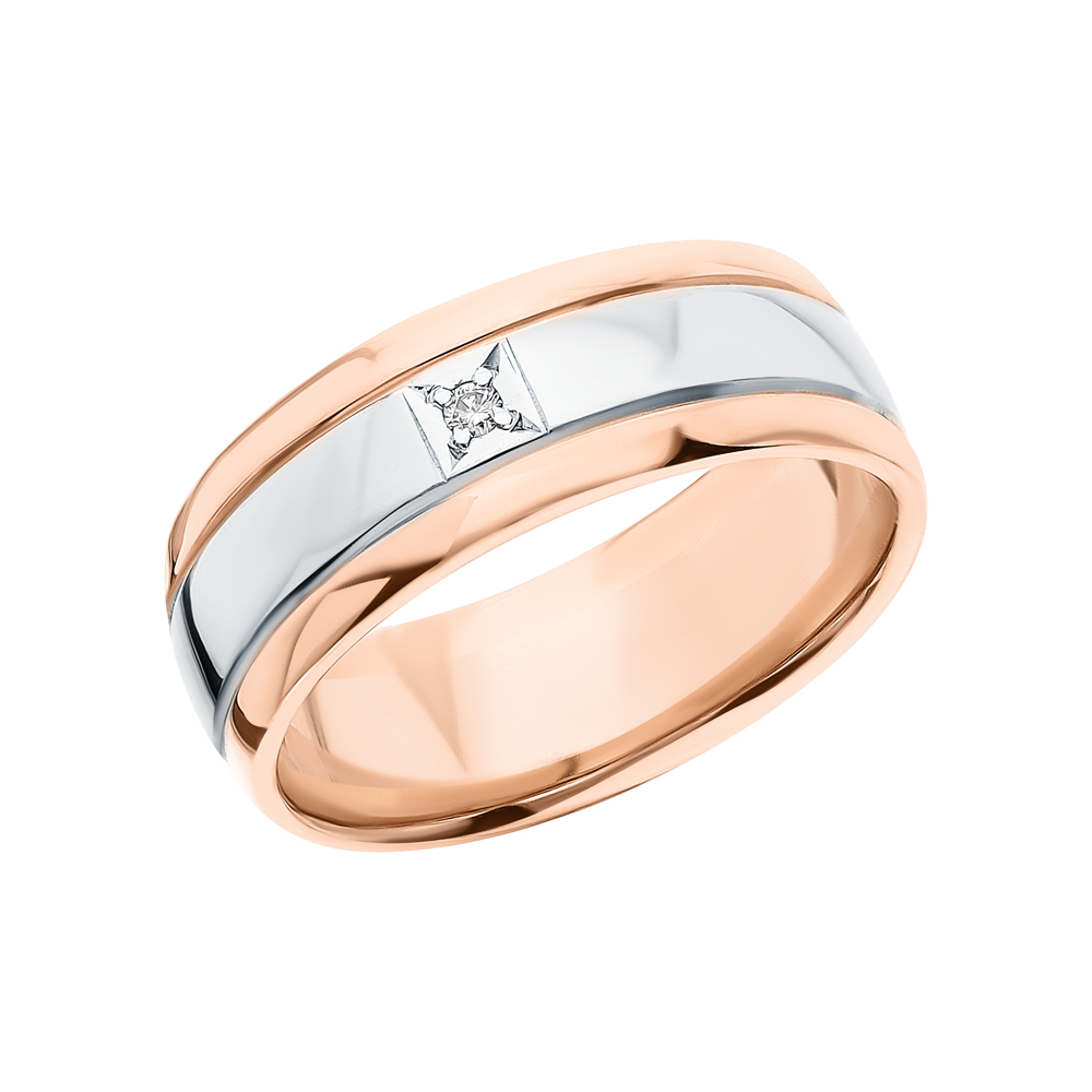 Фото «Золотое обручальное кольцо с бриллиантом»