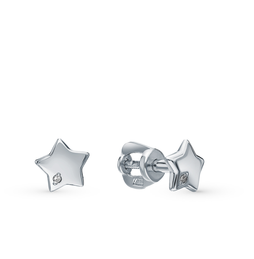 Фото «Серебряные серьги с бриллиантами»