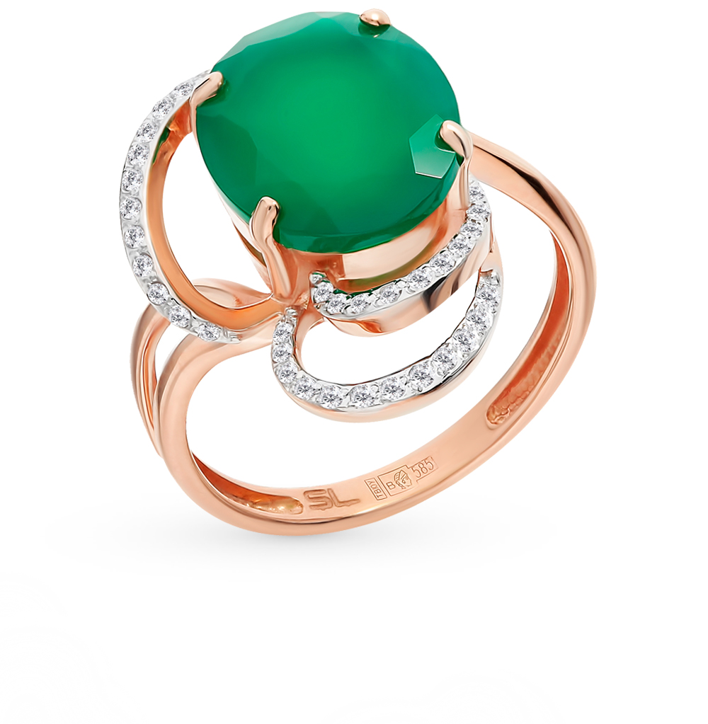 Золотое кольцо с ониксом и бриллиантами в Самаре
