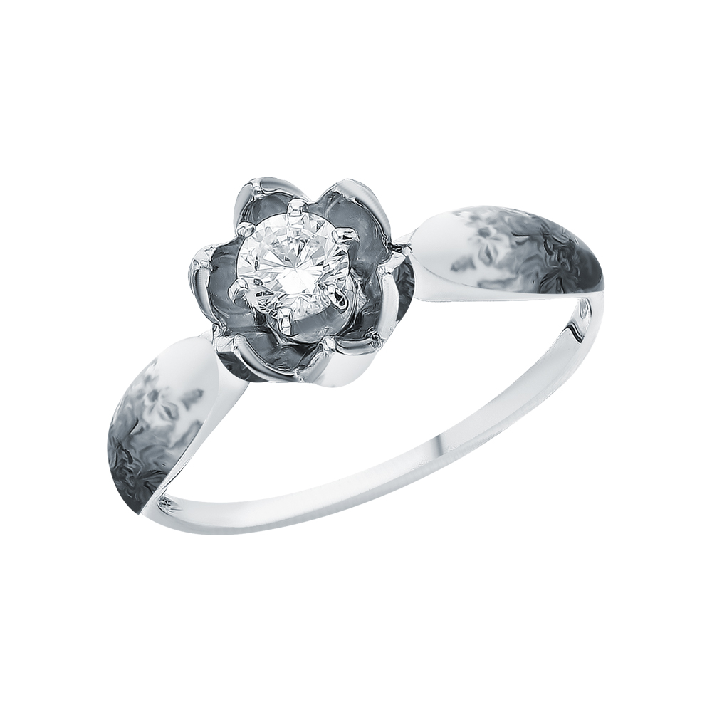 Серебряное кольцо с эмалью и кубическим цирконием в Ростовe-на-Дону