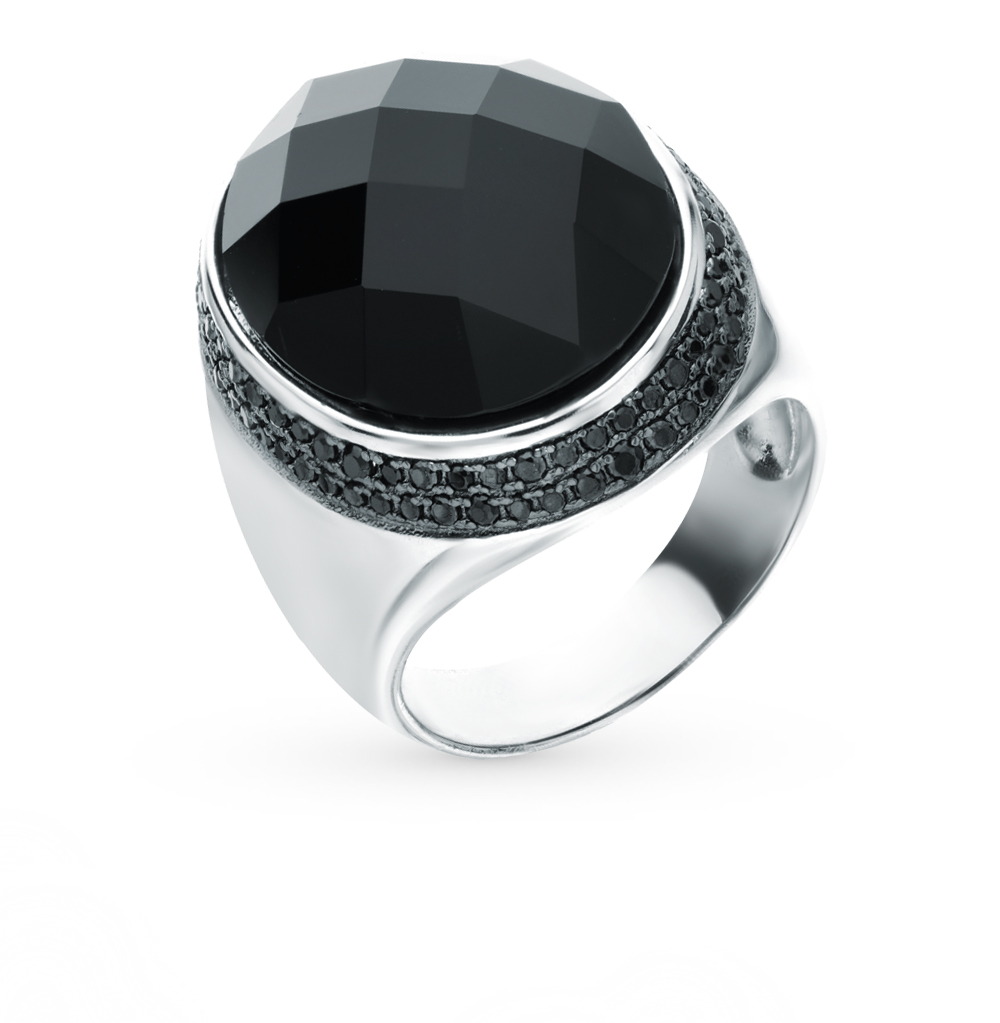 Серебряное кольцо с фианитами и алпанитом в Краснодаре