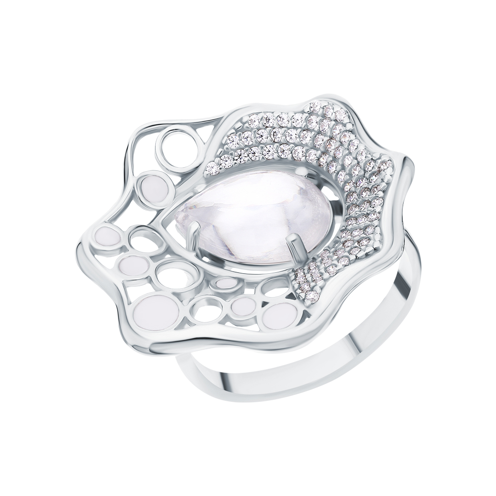 Серебряное кольцо с эмалью и кубическим цирконием в Нижнем Новгороде