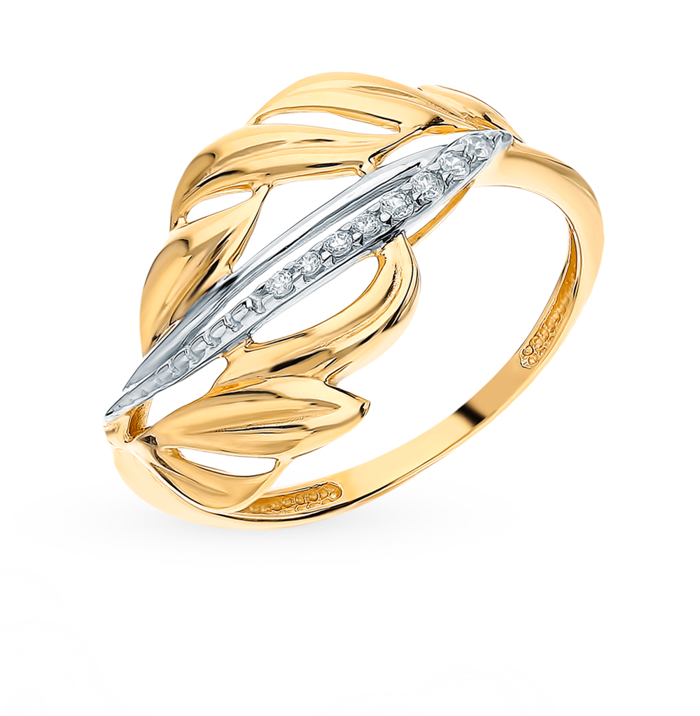 Золотое кольцо с фианитами в Краснодаре