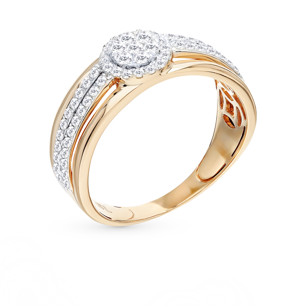 Золотое кольцо с бриллиантами санлайт. Золотое кольцо с бриллиантами 585 Санлайт. Кольцо Санлайт золото 585. Санлайт кольцо с бриллиантом.