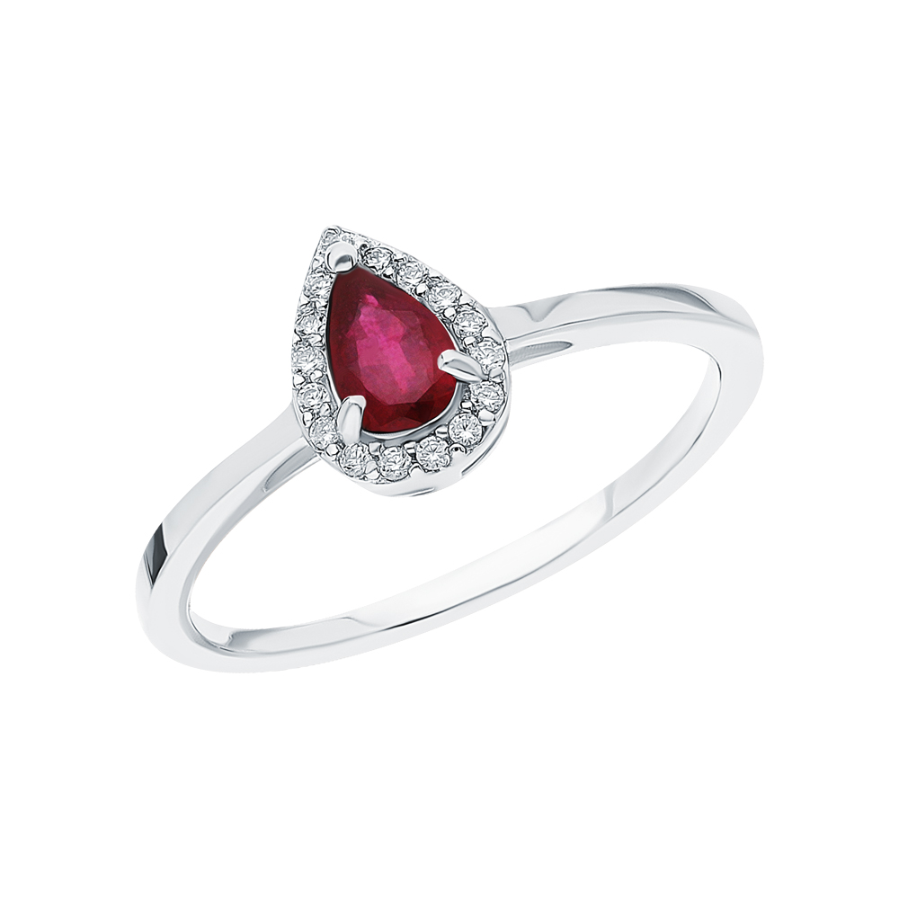 Фото «Серебряное кольцо с топазами и рубинами»