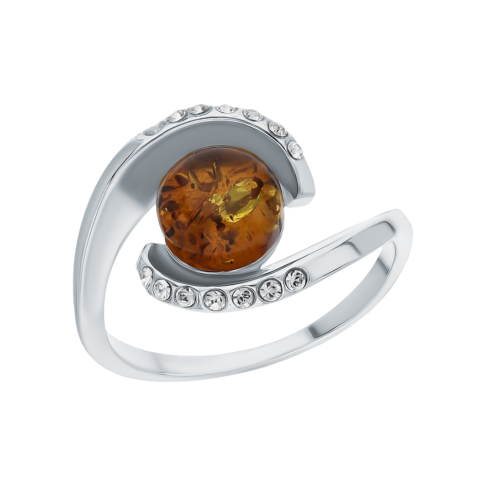Серебряное кольцо с янтарем в Новосибирске