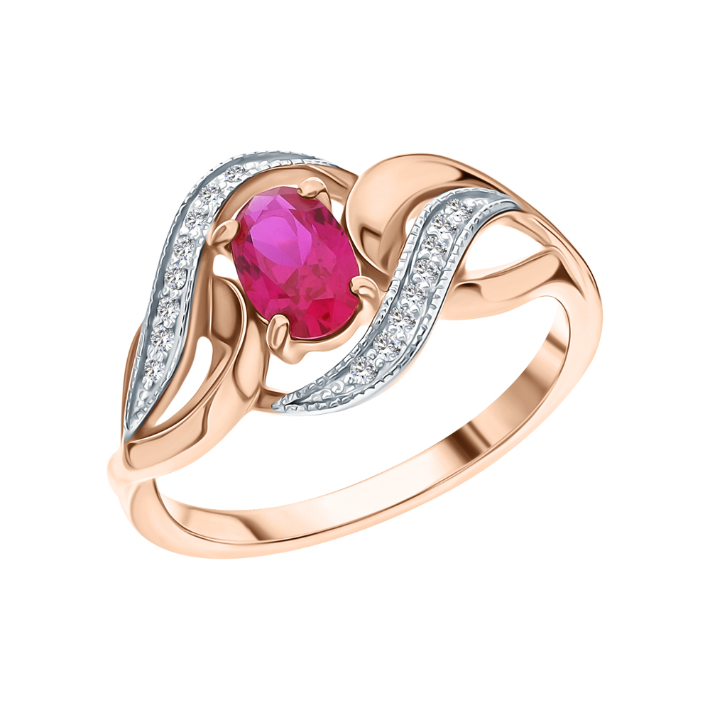 Фото «Золотое кольцо с рубином и бриллиантами»