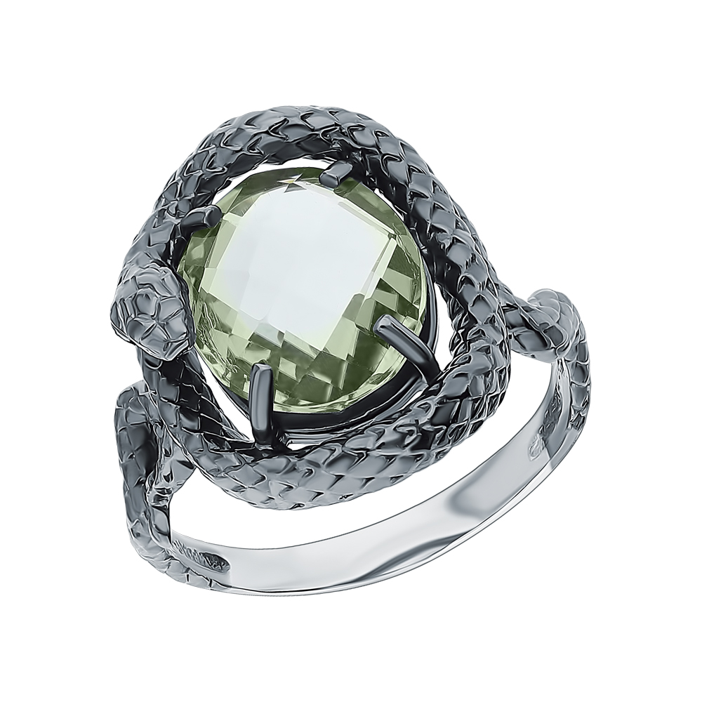 Серебряное кольцо с рубинами и празиолит в Самаре