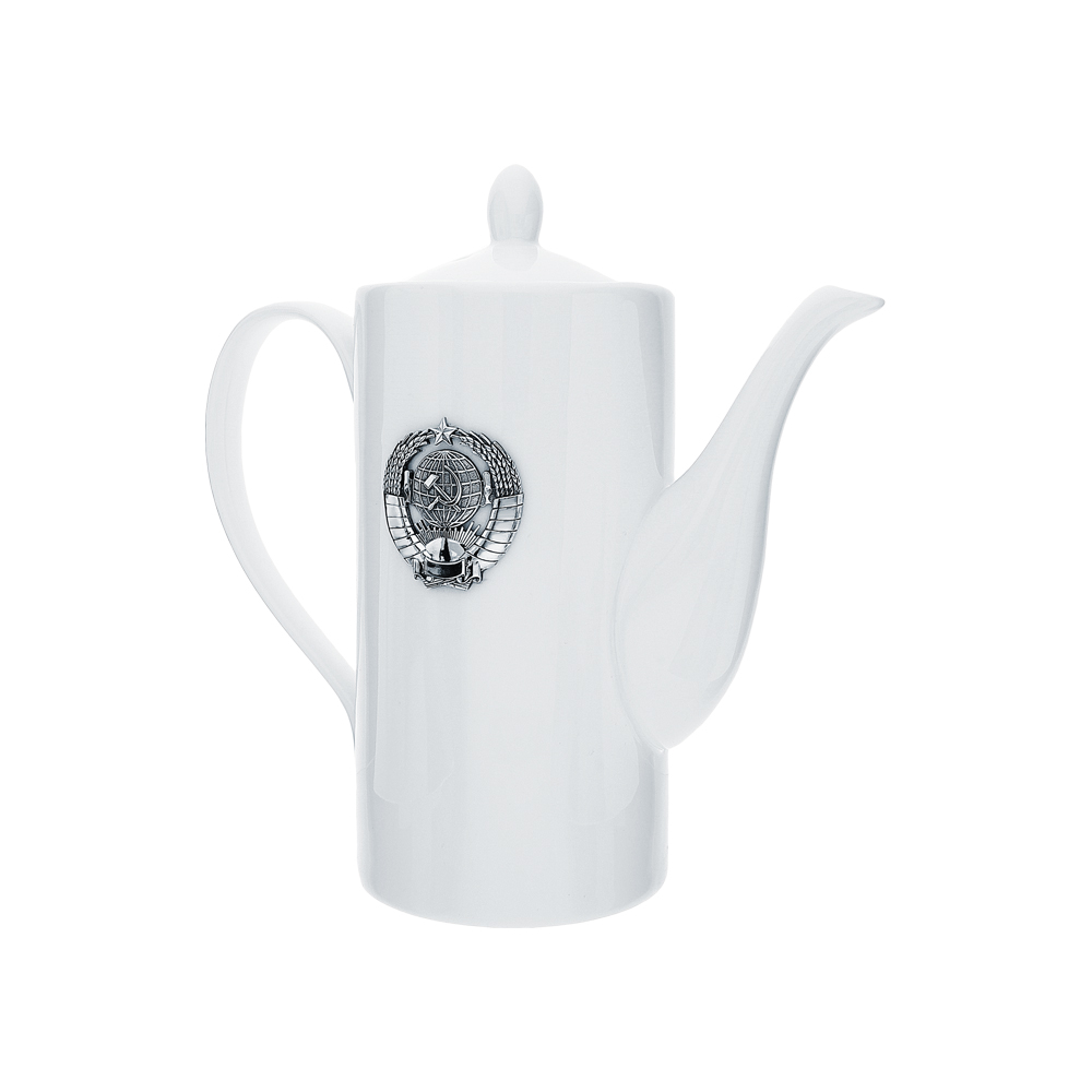 Фото «Фарфоровый чайный набор с серебряной вставкой»