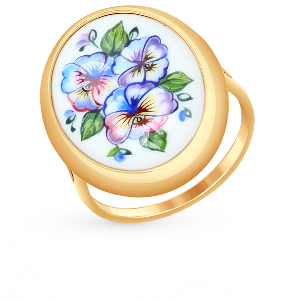 Золотое кольцо с финифтью SOKOLOV 781013 в Санкт-Петербурге