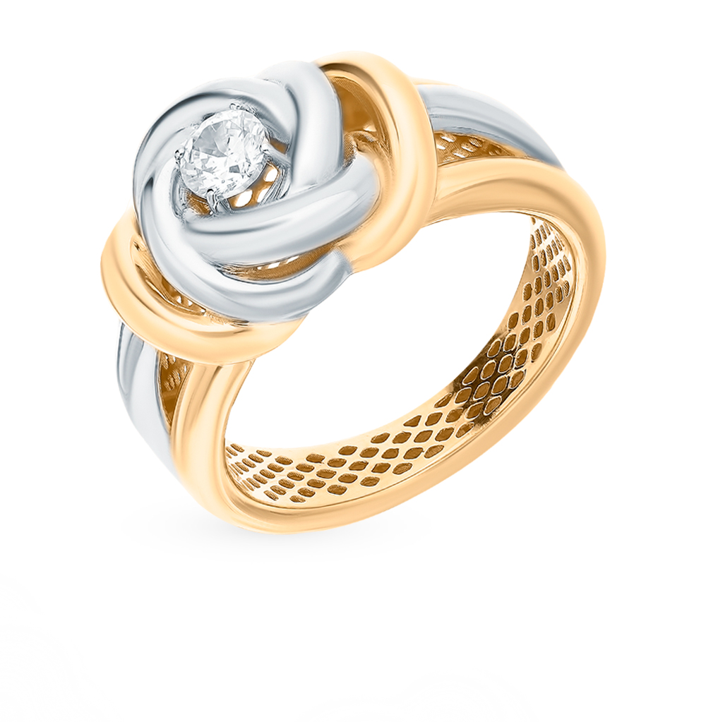 Золотое кольцо с фианитами в Новосибирске