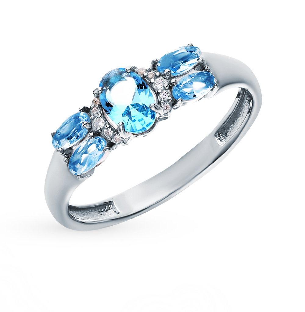 Серебряное кольцо с фианитами и ювелирными кристаллами в Самаре
