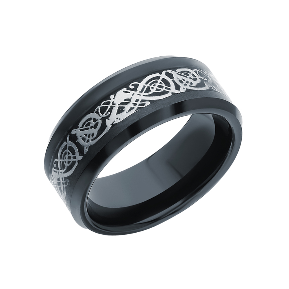 Фото «Керамическое кольцо с эмалью, серебряной вставкой и ювелирными сплавами»