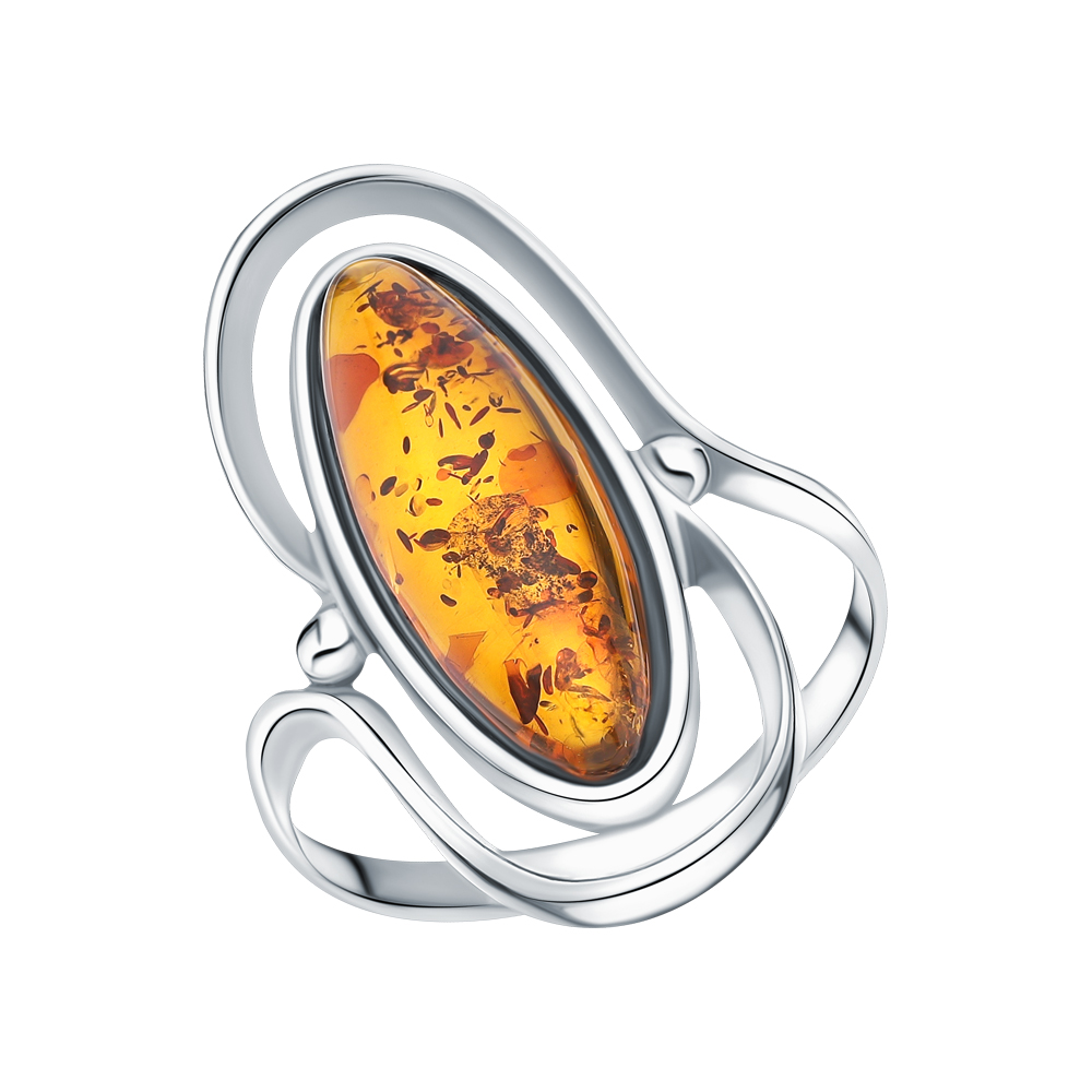 Серебряное кольцо с янтарем в Новосибирске