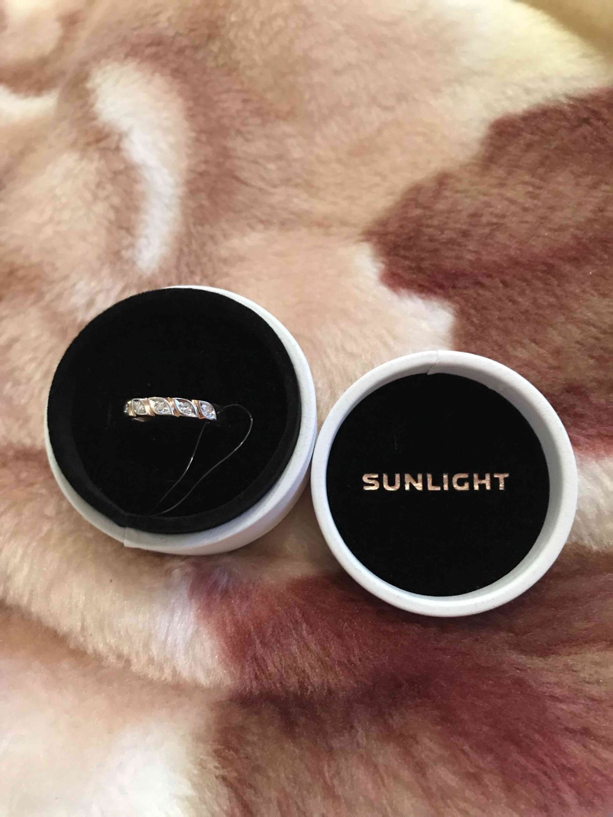 Золотое кольцо с бриллиантами SUNLIGHT: красное и розовое золото 585 ...