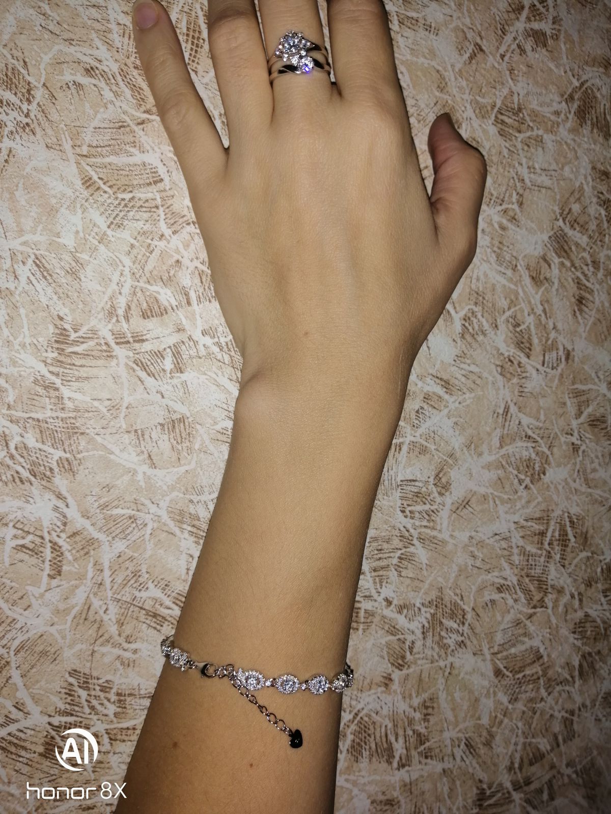 Серебряный браслет с фианитами SUNLIGHT: белое серебро 925 пробы ...