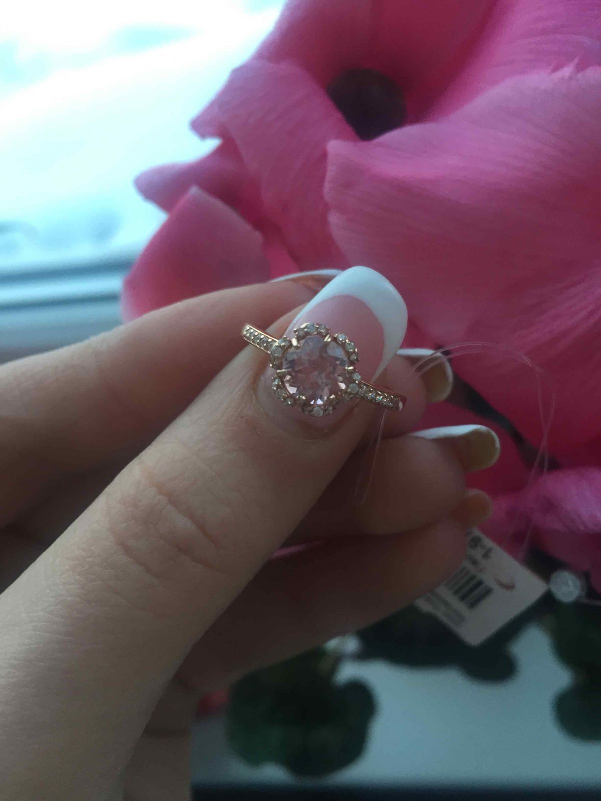 Золотое кольцо с морганитами и фианитами SUNLIGHT 1-9773*: красное и ...