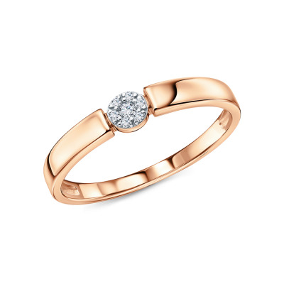 Золотое кольцо с бриллиантами природными АКАДЕМИЯ