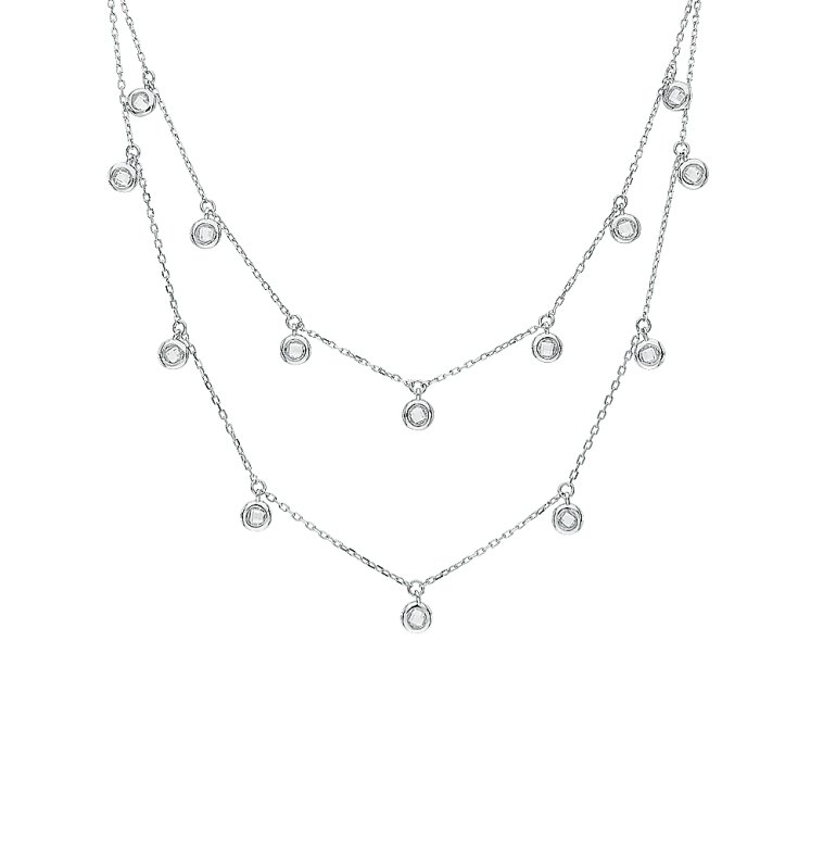 Серебряное шейное украшение с фианитами